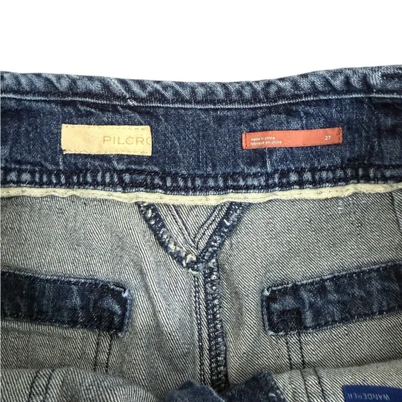 Anthropologie Pilcro Wanderer Embroidered Denim Shorts Boho Festival Size 27 - Picture 5 of 7